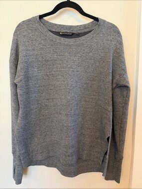 Athleta Heather Gray Scoop-Neck Pullover Sweater